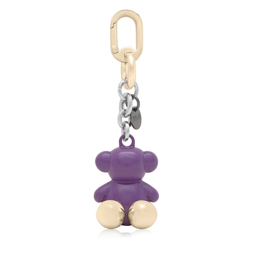 Lilac and pink metal Key ring Bold Bear