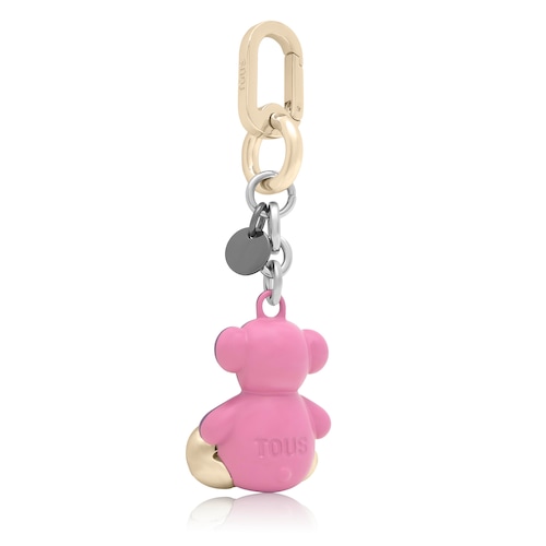 Lilac and pink metal Key ring Bold Bear