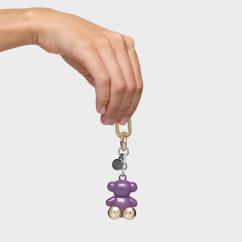 Lilac and pink metal Key ring Bold Bear