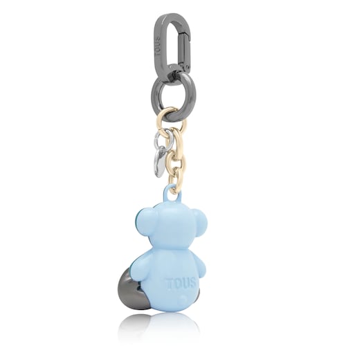 Turquoise and blue metal Key ring Bold Bear