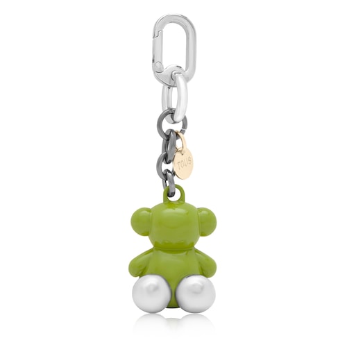 Green and yellow metal Key ring Bold Bear