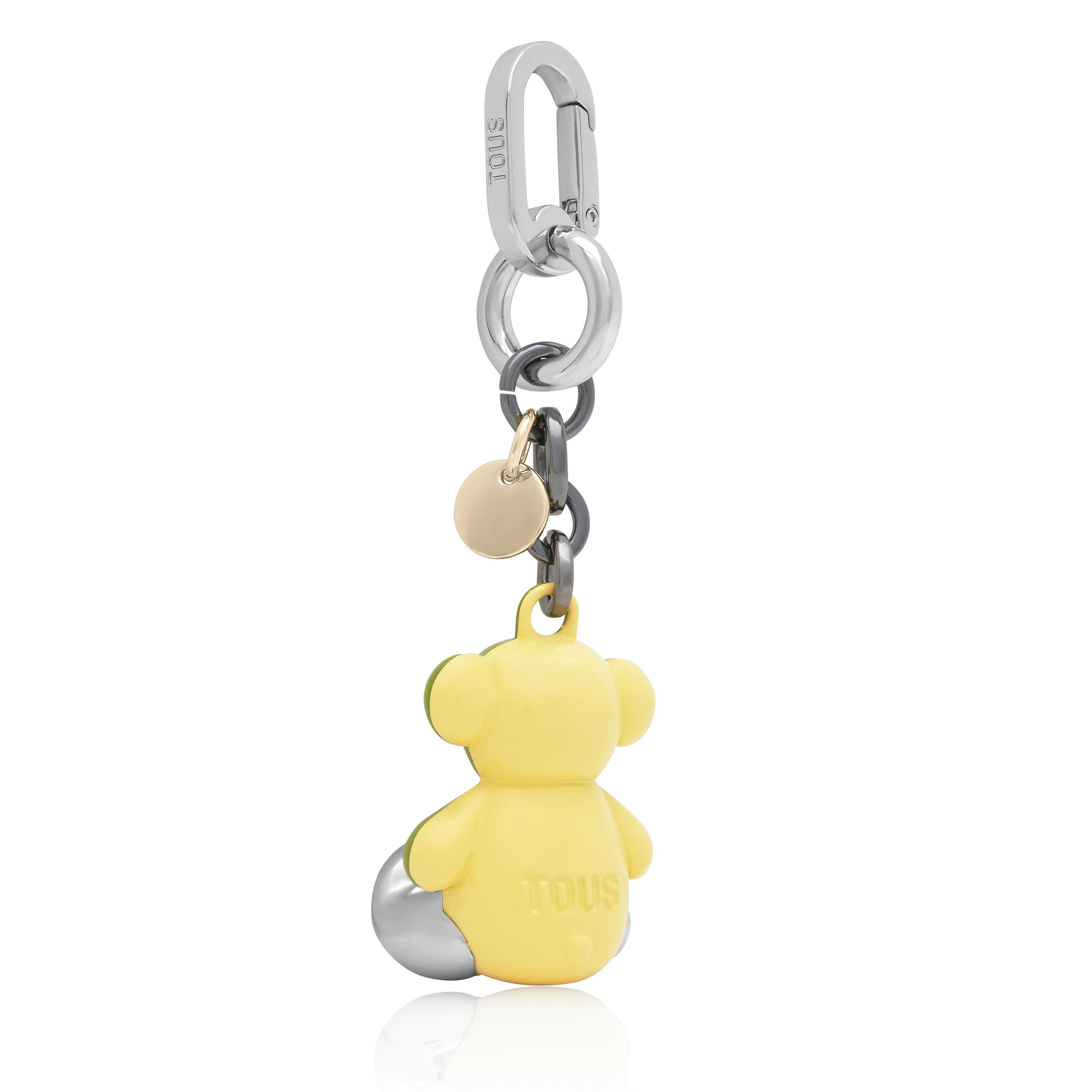 Green and yellow metal Key ring Bold Bear