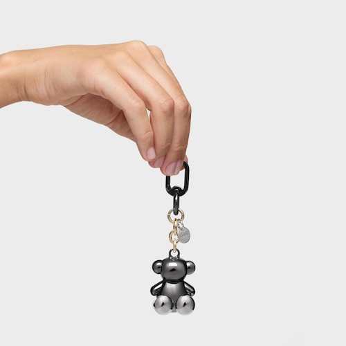 Black and gold-colored metal Key ring Bold Bear
