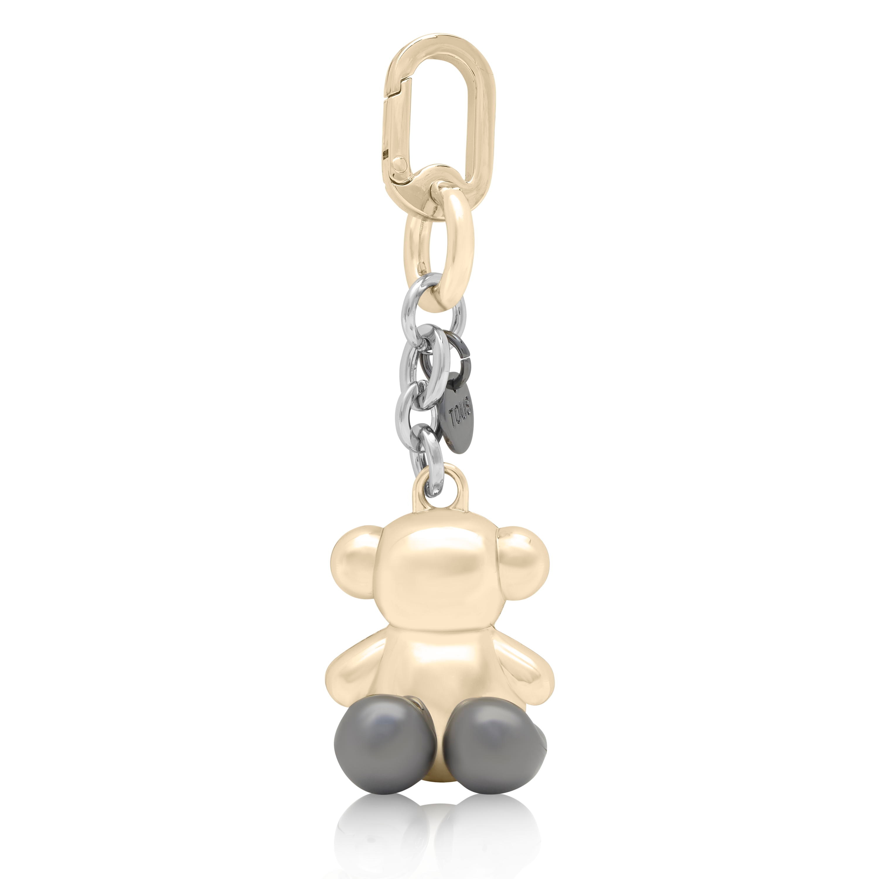 ゴールド&シルバーカラーのメタル製キーホルダー Bold Bear | TOUS