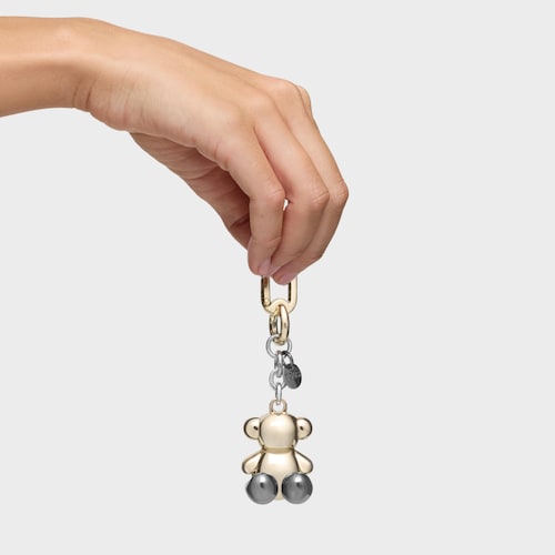 Gold-and-silver-colored metal Key ring Bold Bear