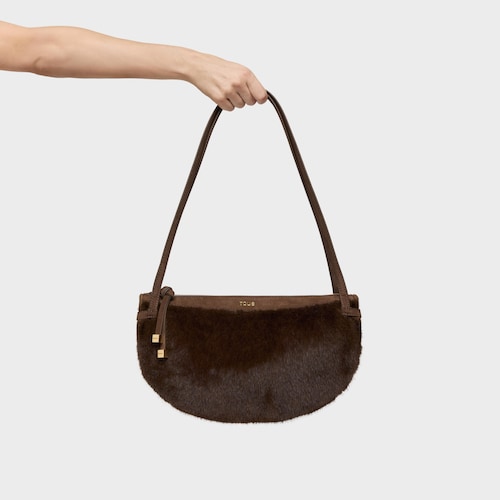 Bolso de hombro marrón TOUS Halfmoon