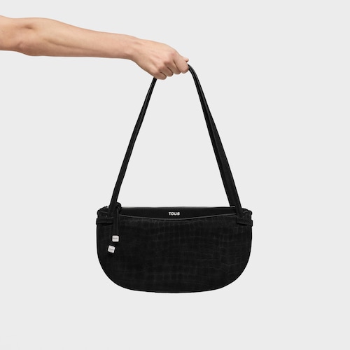 Bolso de hombro negro TOUS Halfmoon