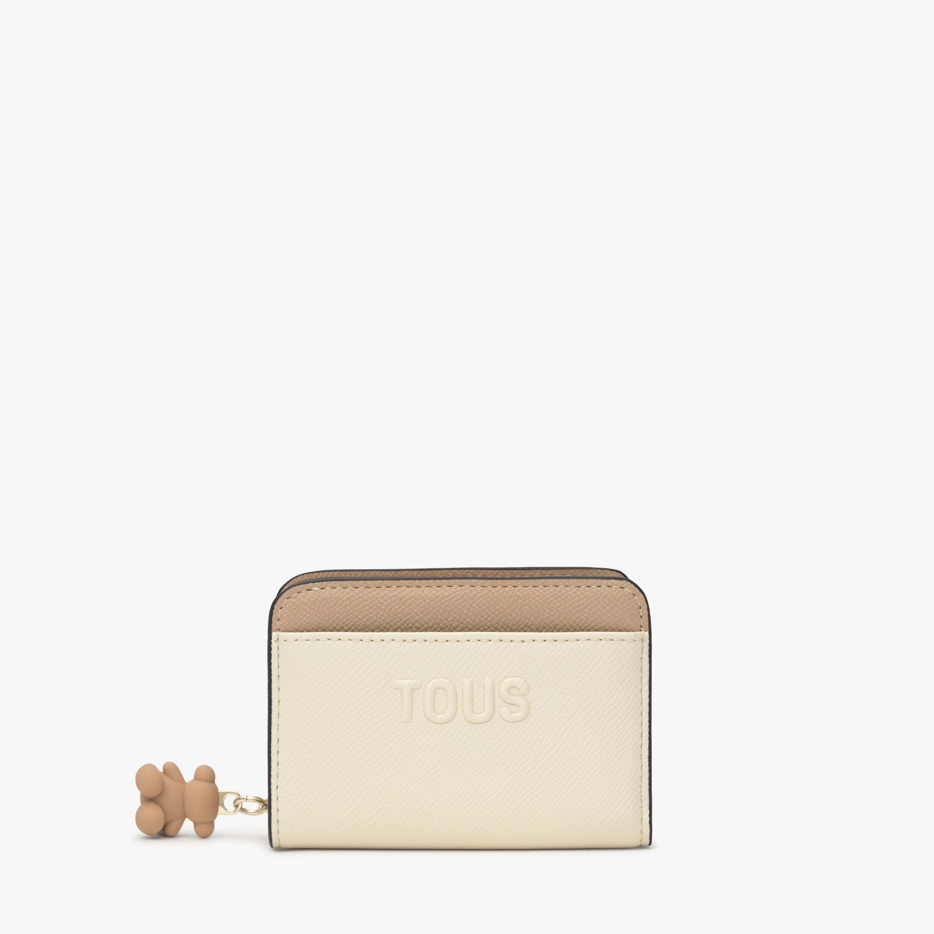 Medium beige and sand-colored Card wallet TOUS Doble Audree