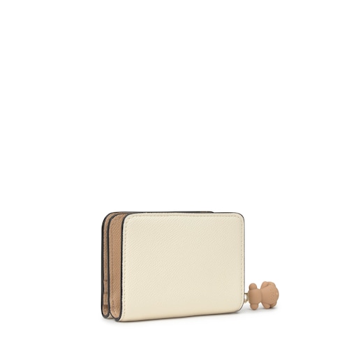 Cartera mediana beige arena TOUS Doble Audree Saffiano