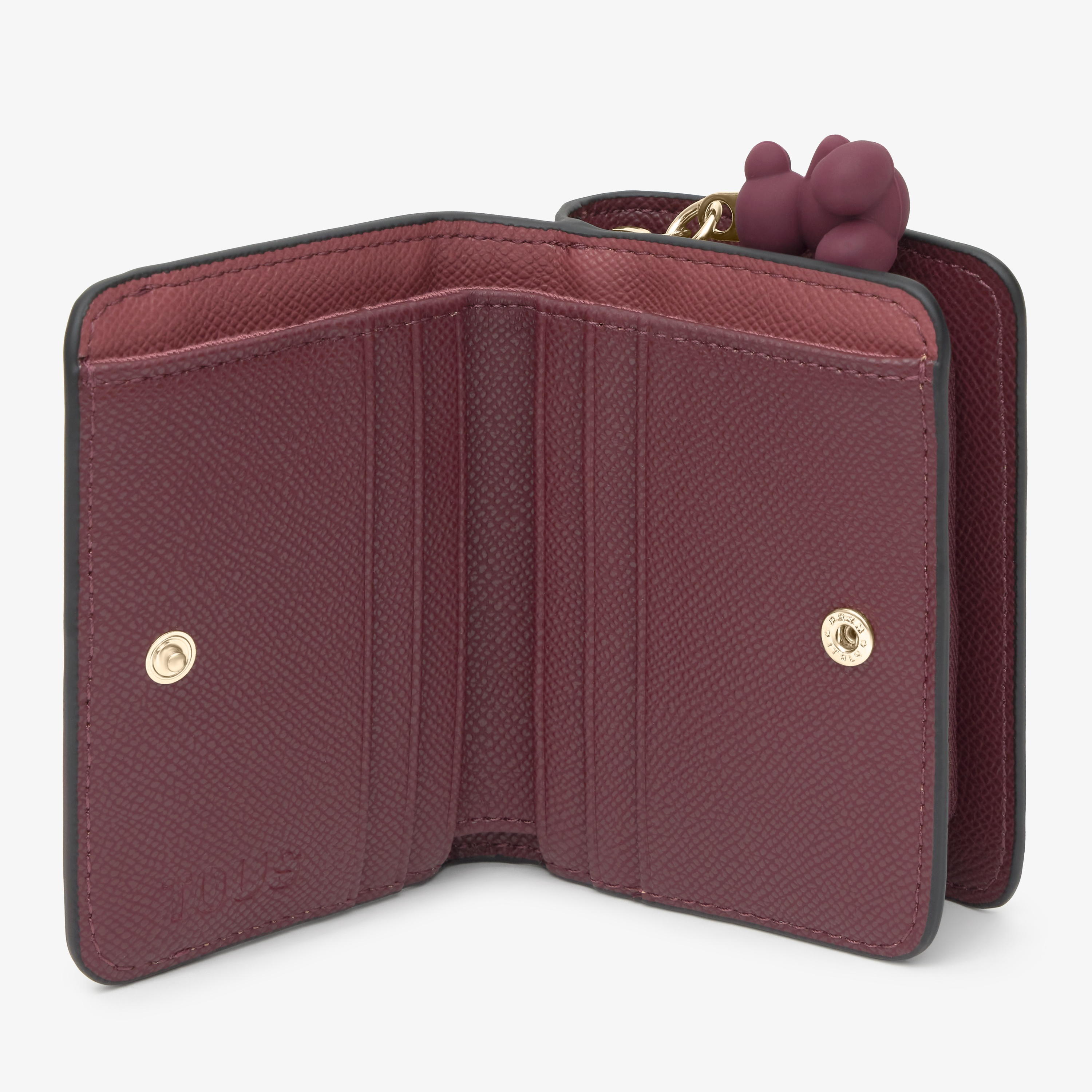 Medium burgundy Card wallet TOUS Doble Audree Saffiano