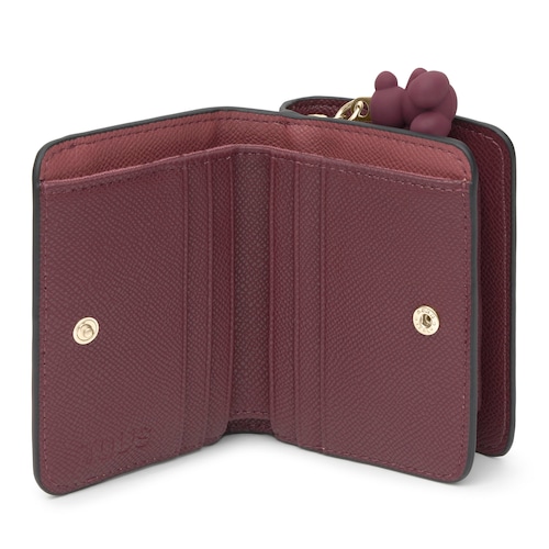 Cartera mediana burdeos TOUS Doble Audree Saffiano