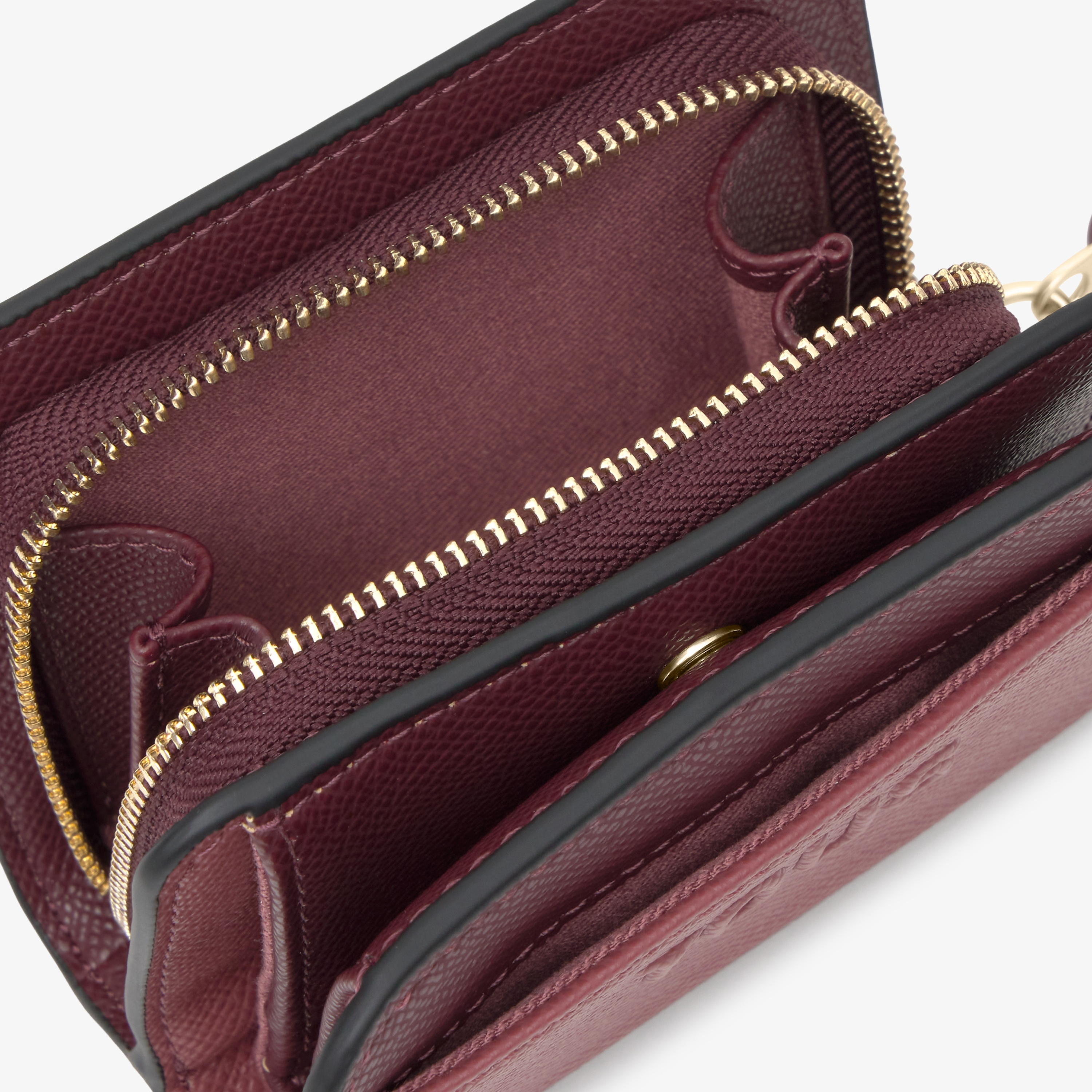 Medium burgundy Card wallet TOUS Doble Audree Saffiano