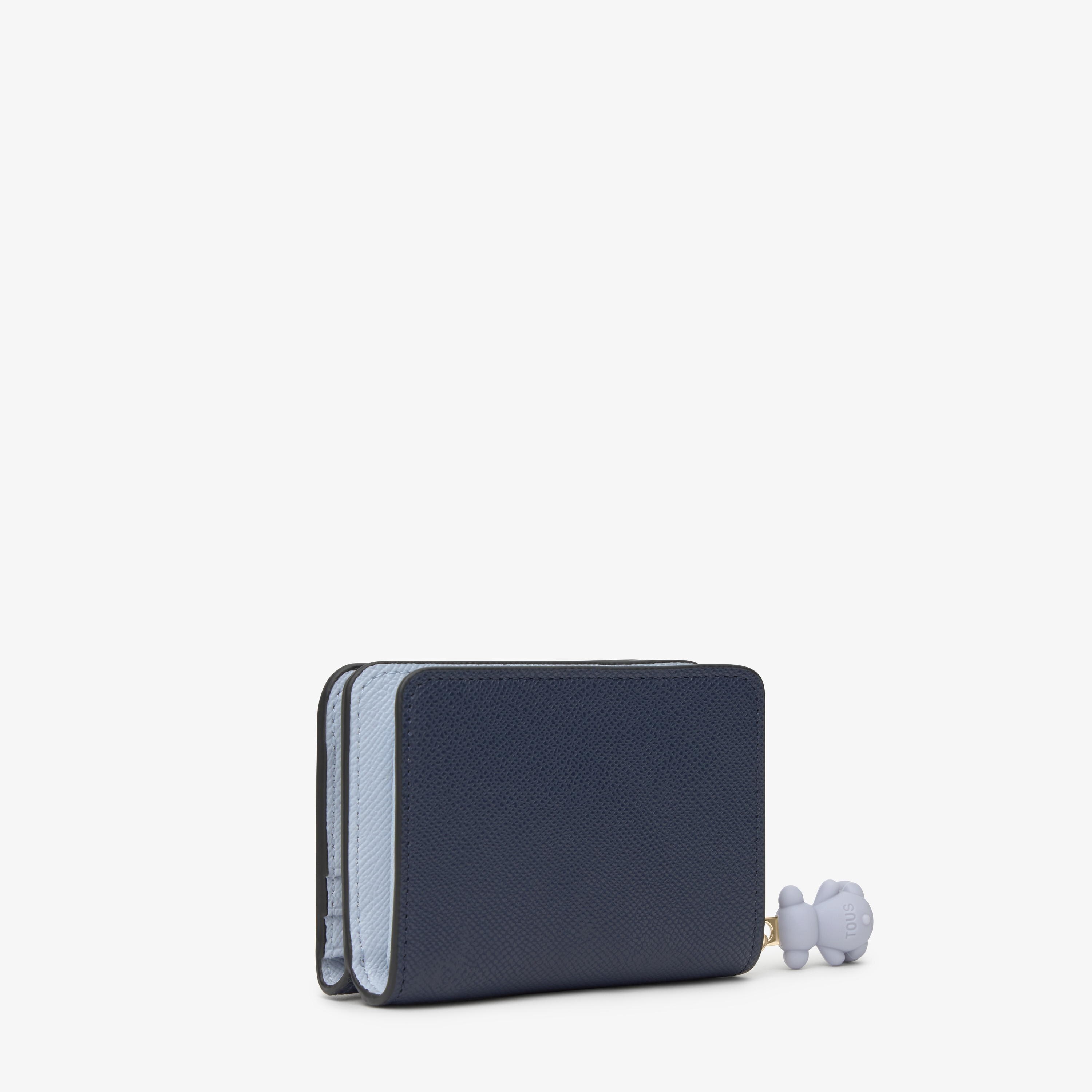 Medium navy blue Card wallet TOUS Doble Audree Saffiano