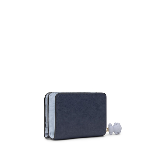 Cartera mediana azul marino TOUS Doble Audree Saffiano
