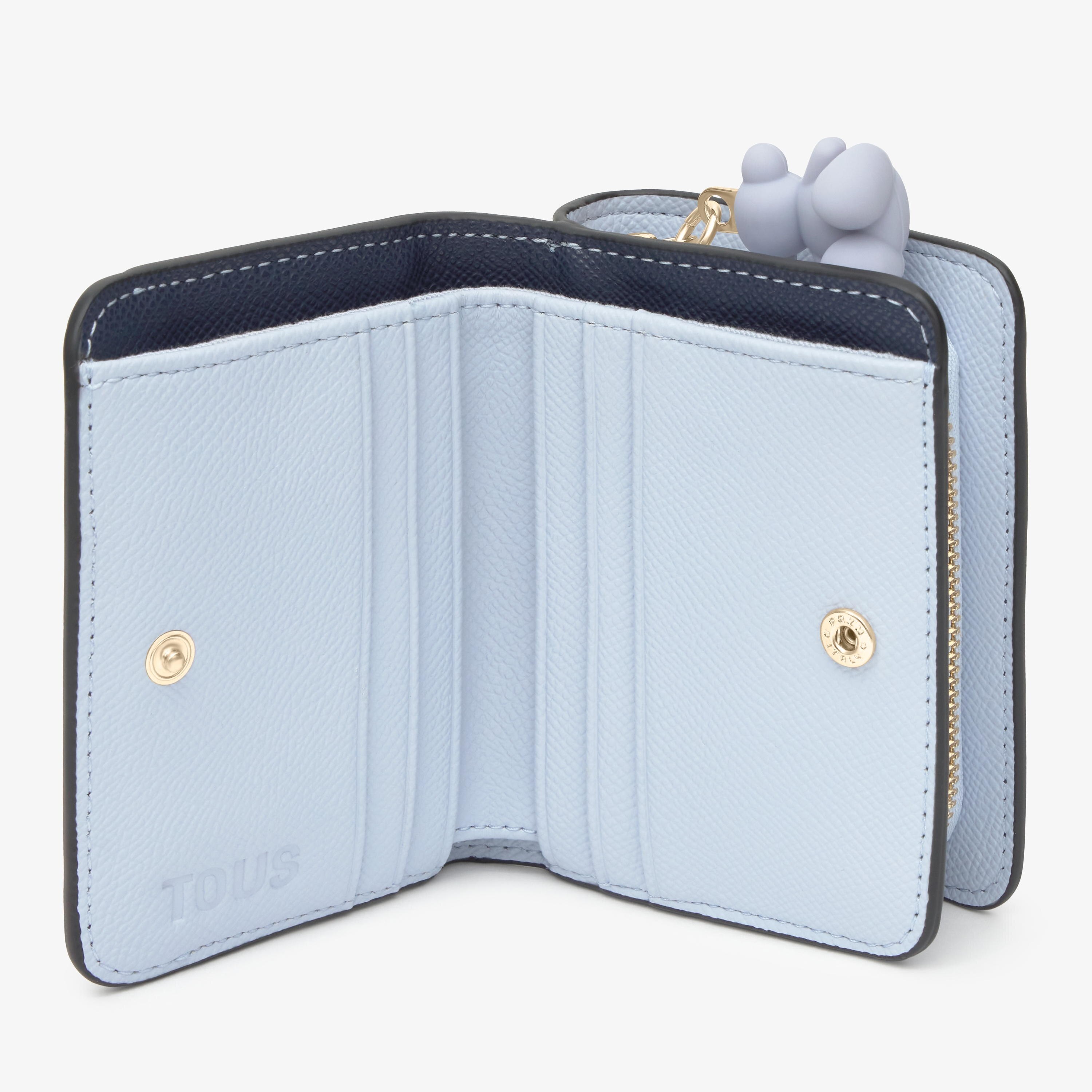 Medium navy blue Card wallet TOUS Doble Audree Saffiano