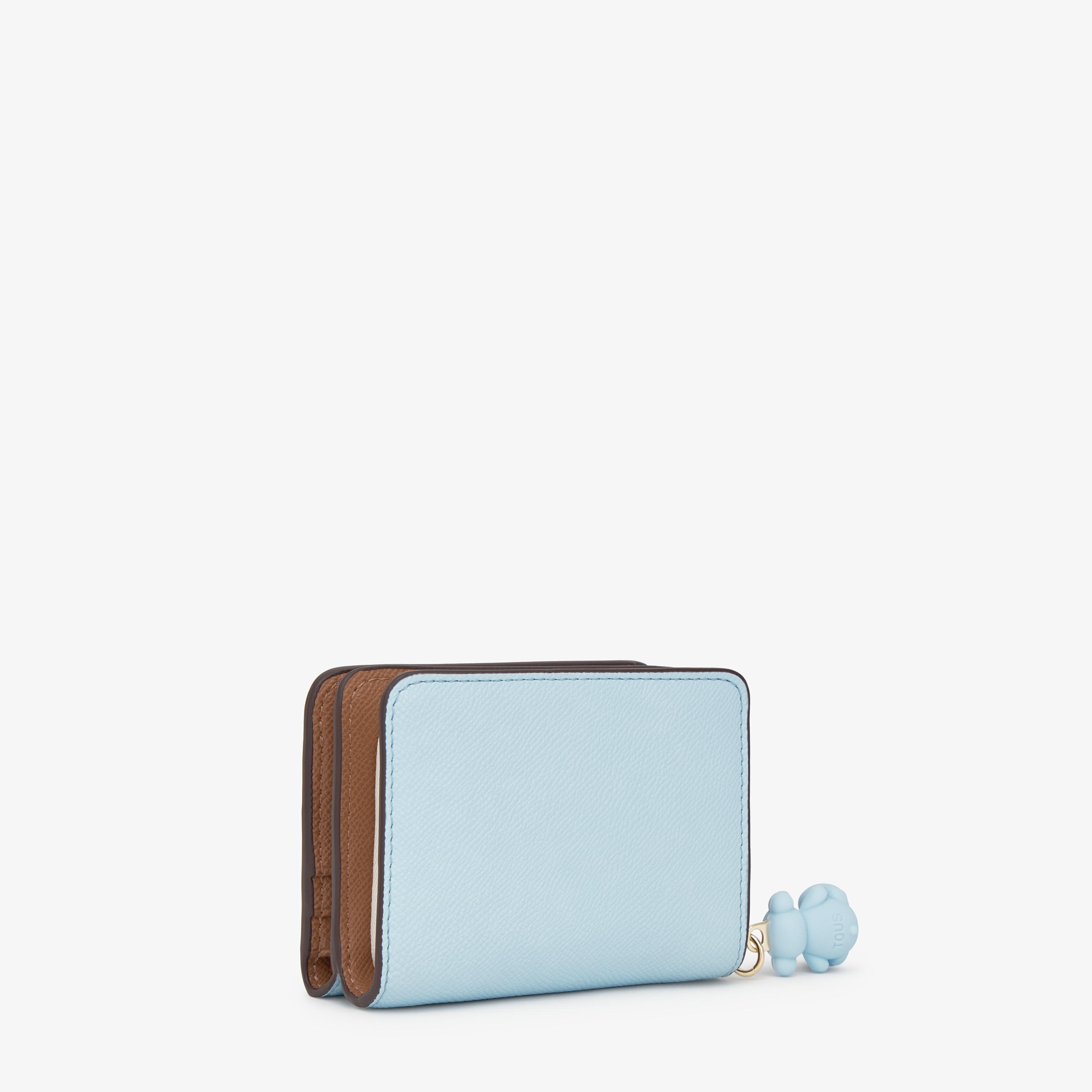 Medium sky blue Bifold wallet TOUS Audree Saffiano