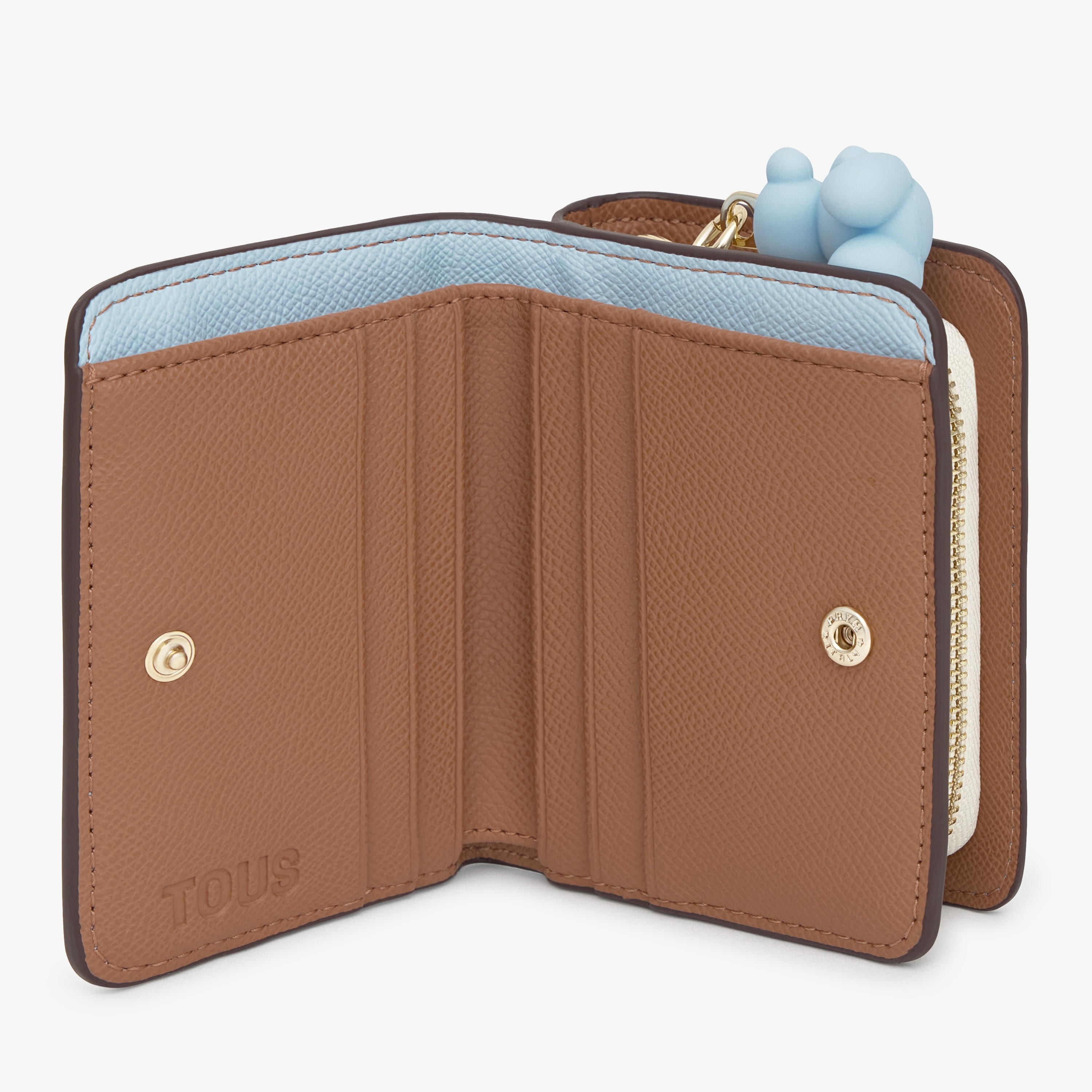 Medium sky blue Bifold wallet TOUS Audree Saffiano