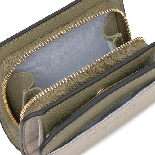 Cartera mediana topo verde TOUS Doble Audree Saffiano