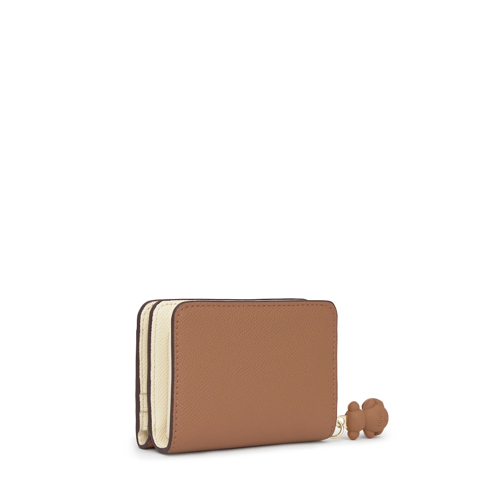 Medium mocha-colored Bifold wallet TOUS Audree Saffiano