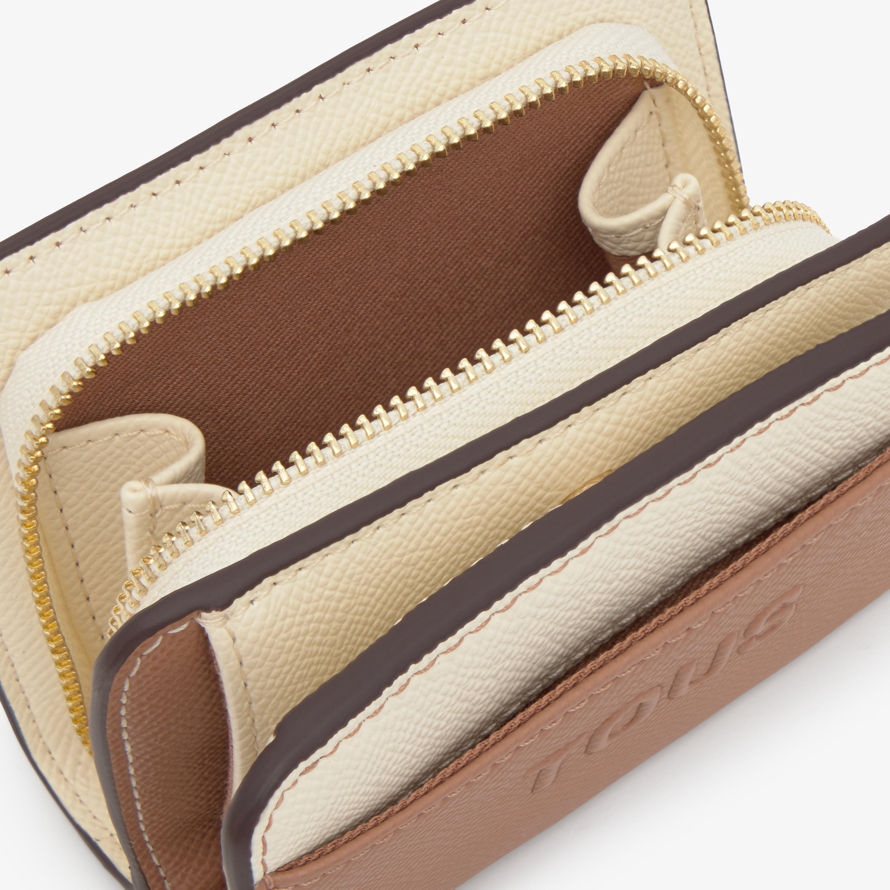 Medium mocha-colored Bifold wallet TOUS Audree Saffiano | TOUS