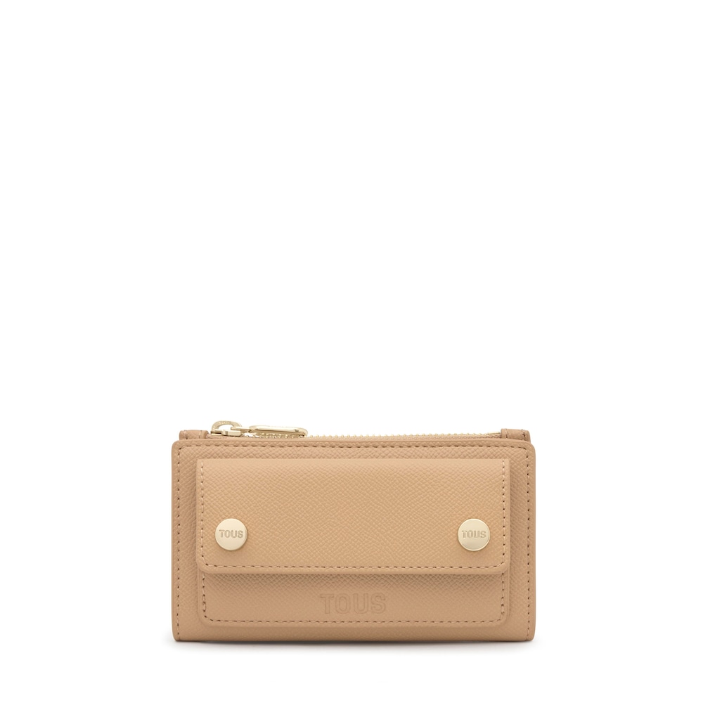 Mal&aacute; Peněženka na karty v&nbsp;p&iacute;skově b&eacute;žov&eacute; barvě TOUS Audree Pockets