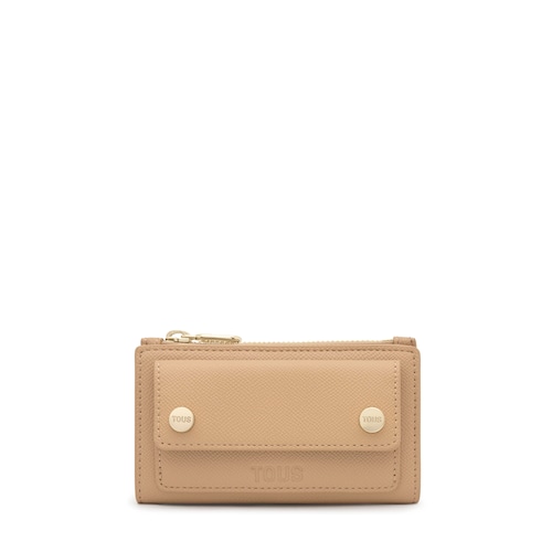 Mal&aacute; Peněženka na karty v&nbsp;p&iacute;skově b&eacute;žov&eacute; barvě TOUS Audree Pockets