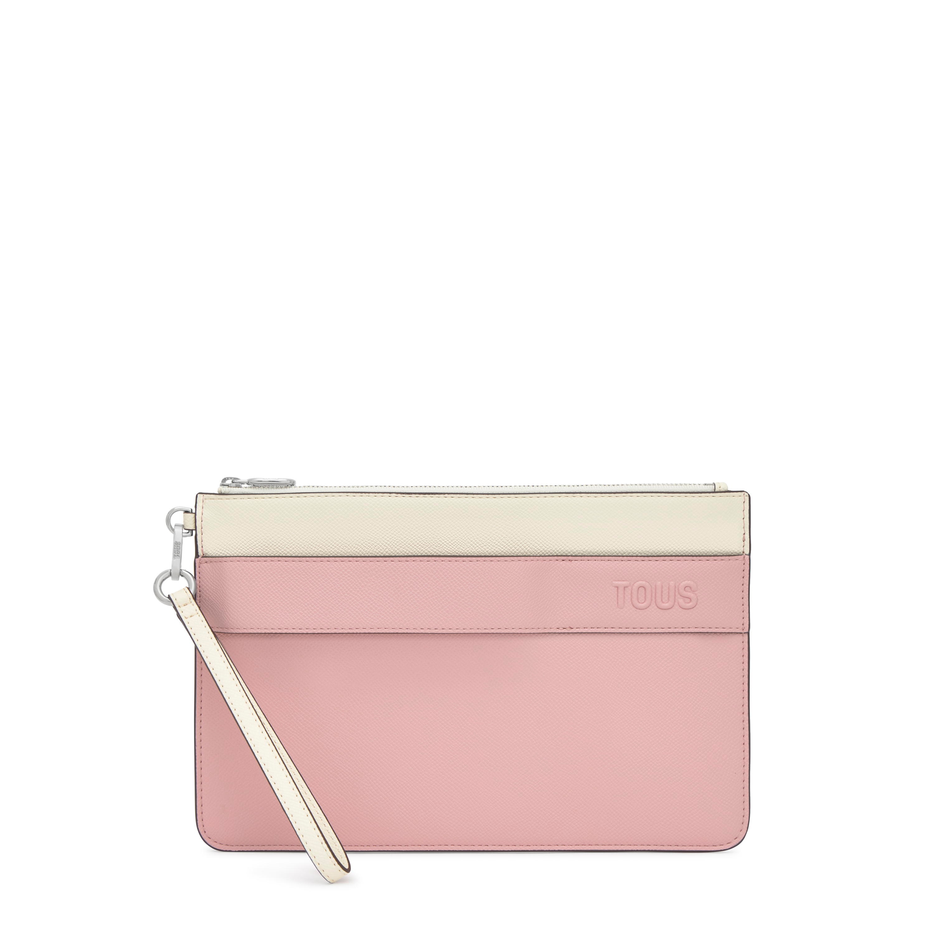Powder pink Clutch bag TOUS Audree Saffiano