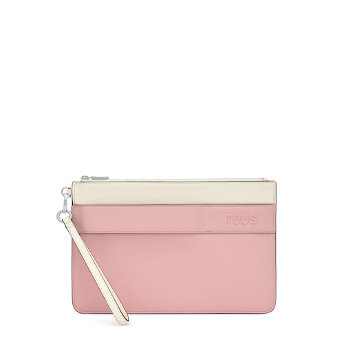Audree Saffiano clutch rosa p&oacute;