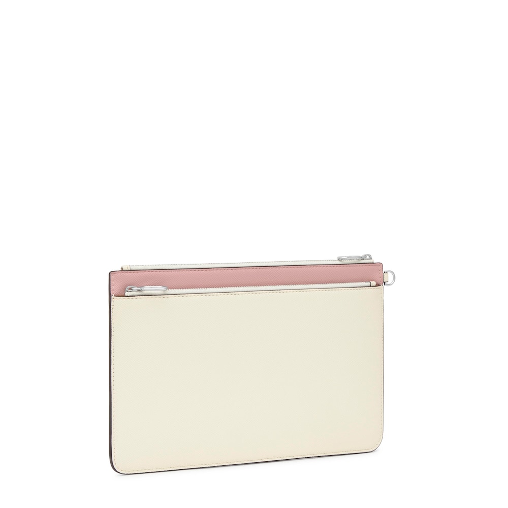 Clutch rosa empolvado Audree Saffiano