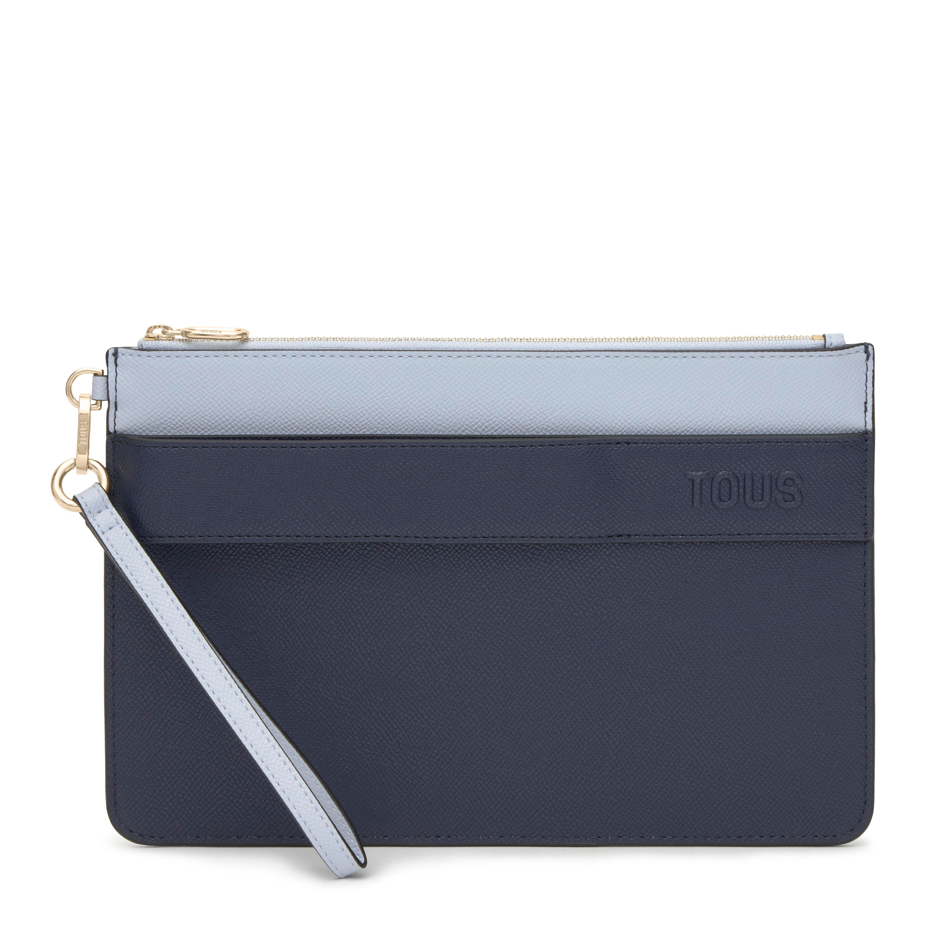 Navy blue and gray Clutch bag TOUS Audree Saffiano