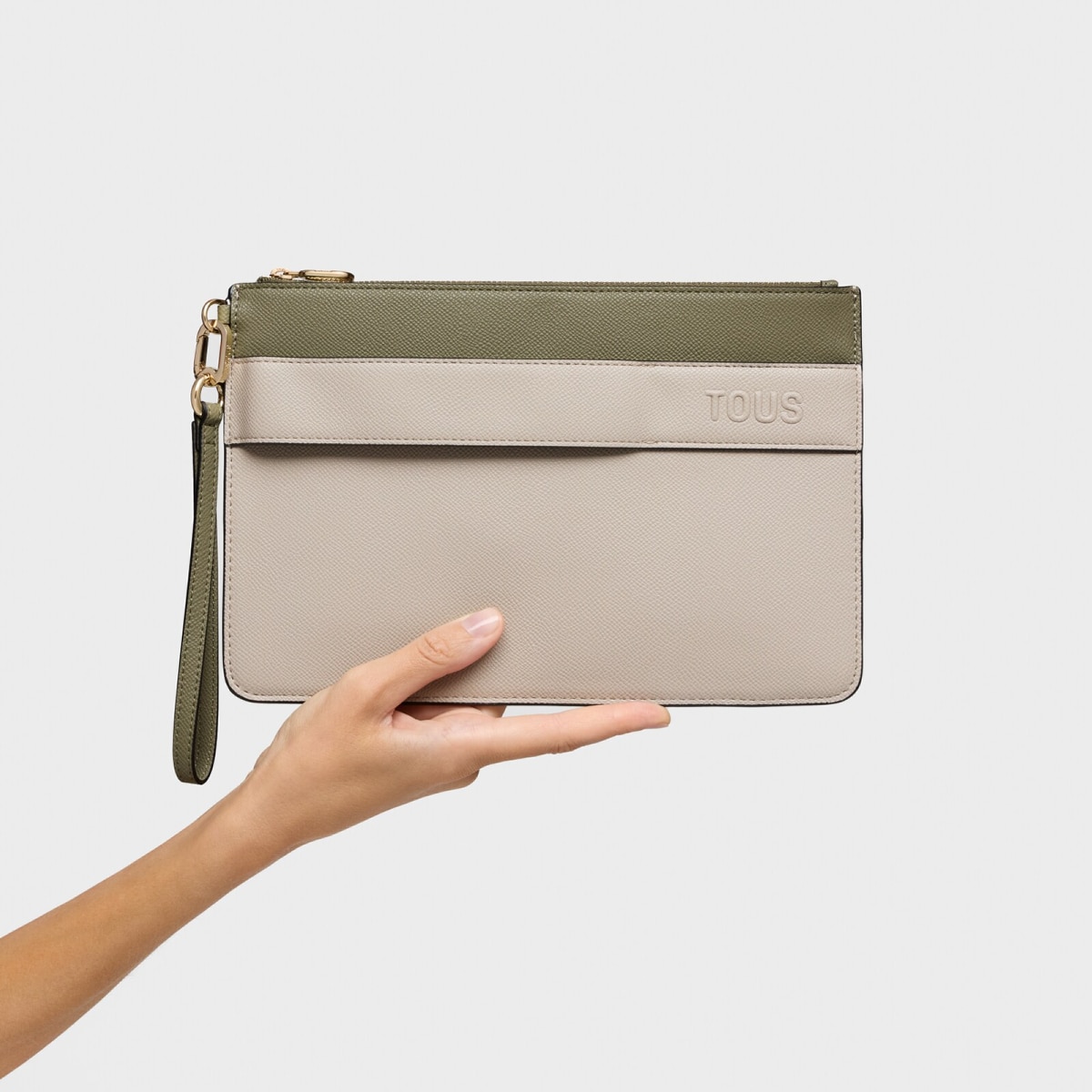 Tous - Clutch Topo Y Verde Oliva Audree Saffiano - Topo