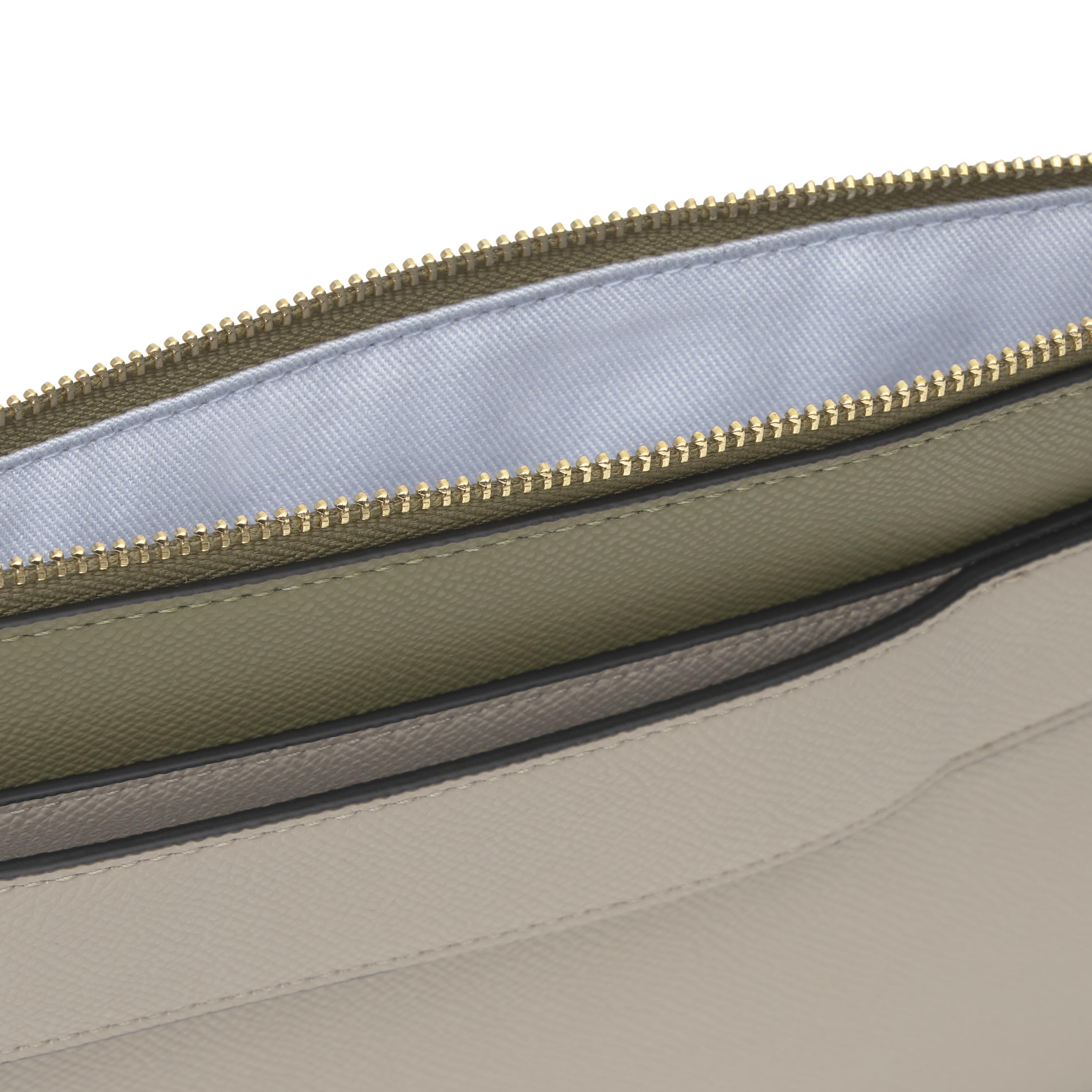 Taupe and olive green Clutch bag TOUS Audree Saffiano