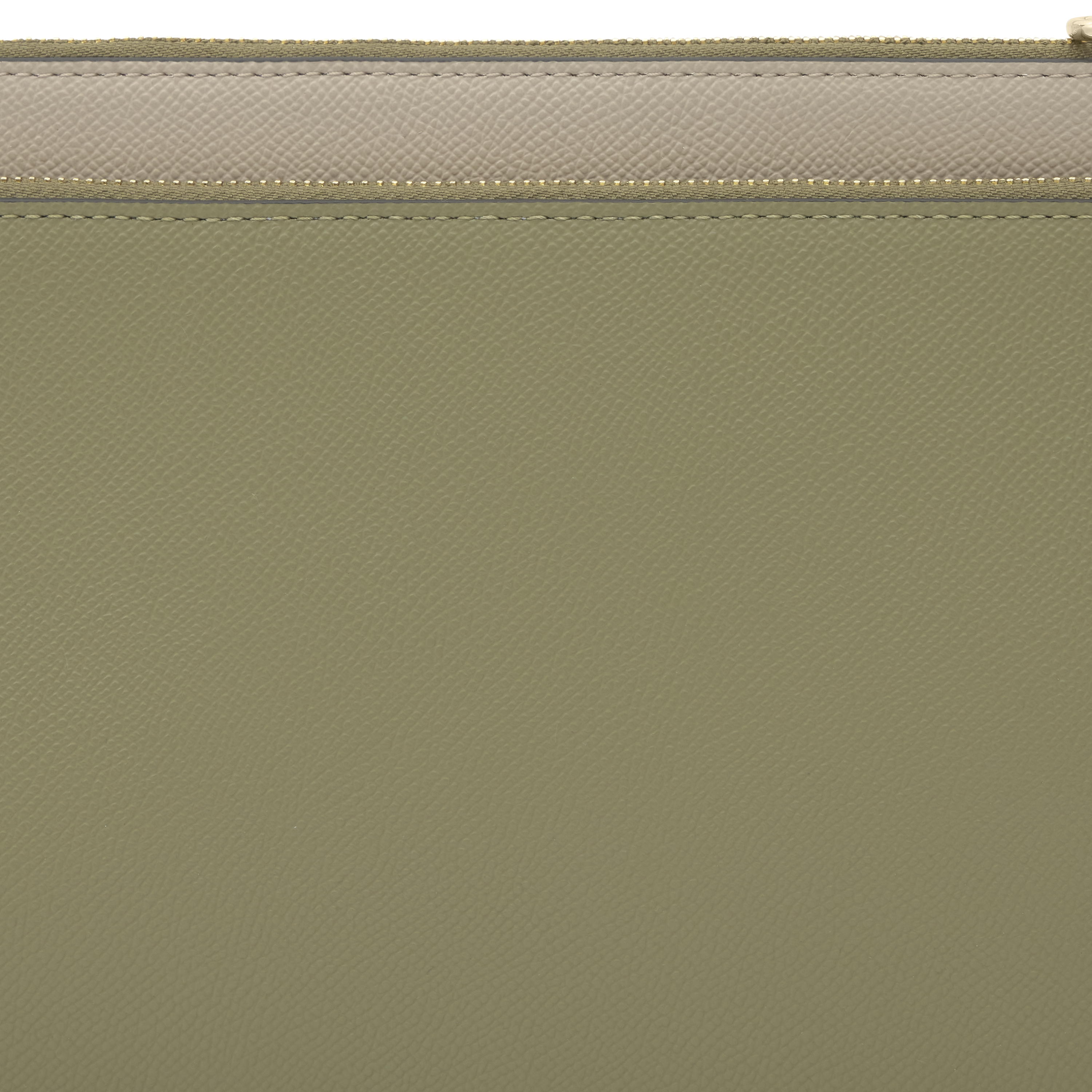Taupe and olive green Clutch bag TOUS Audree Saffiano