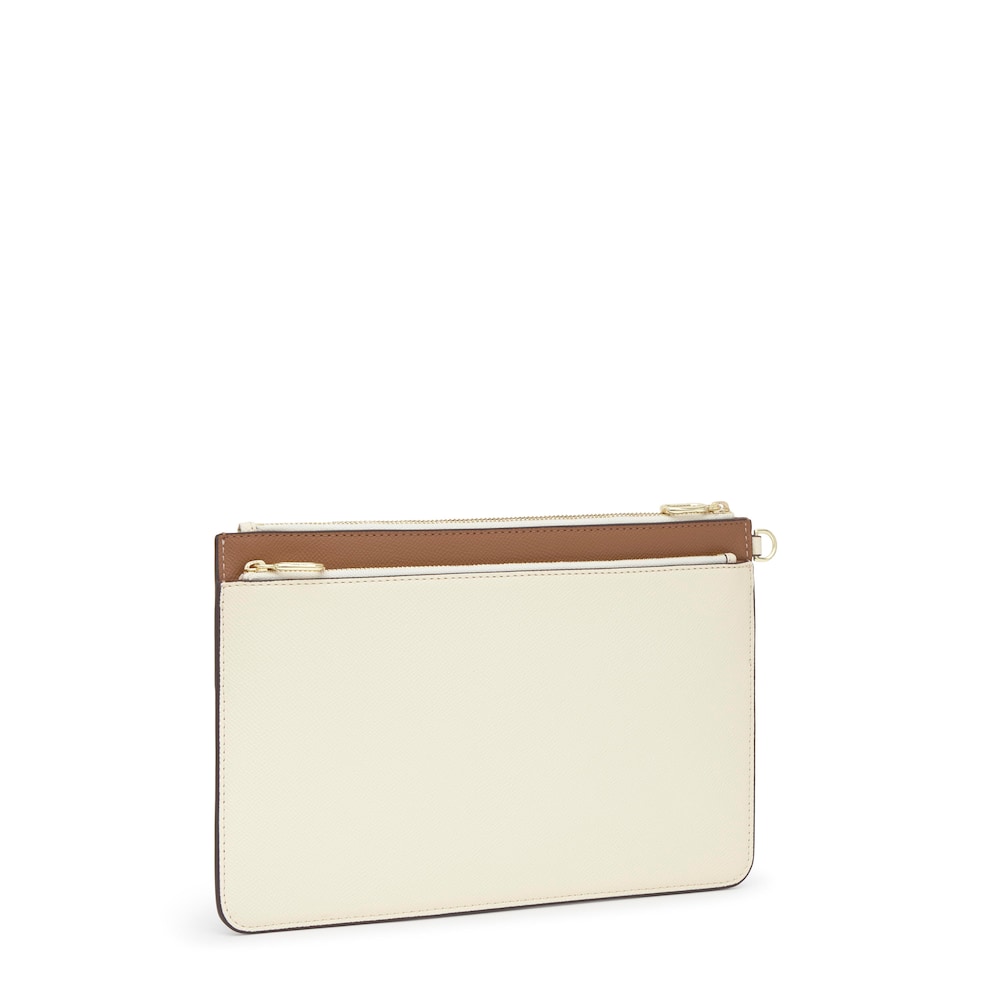 Embreagem mocha Audree Saffiano