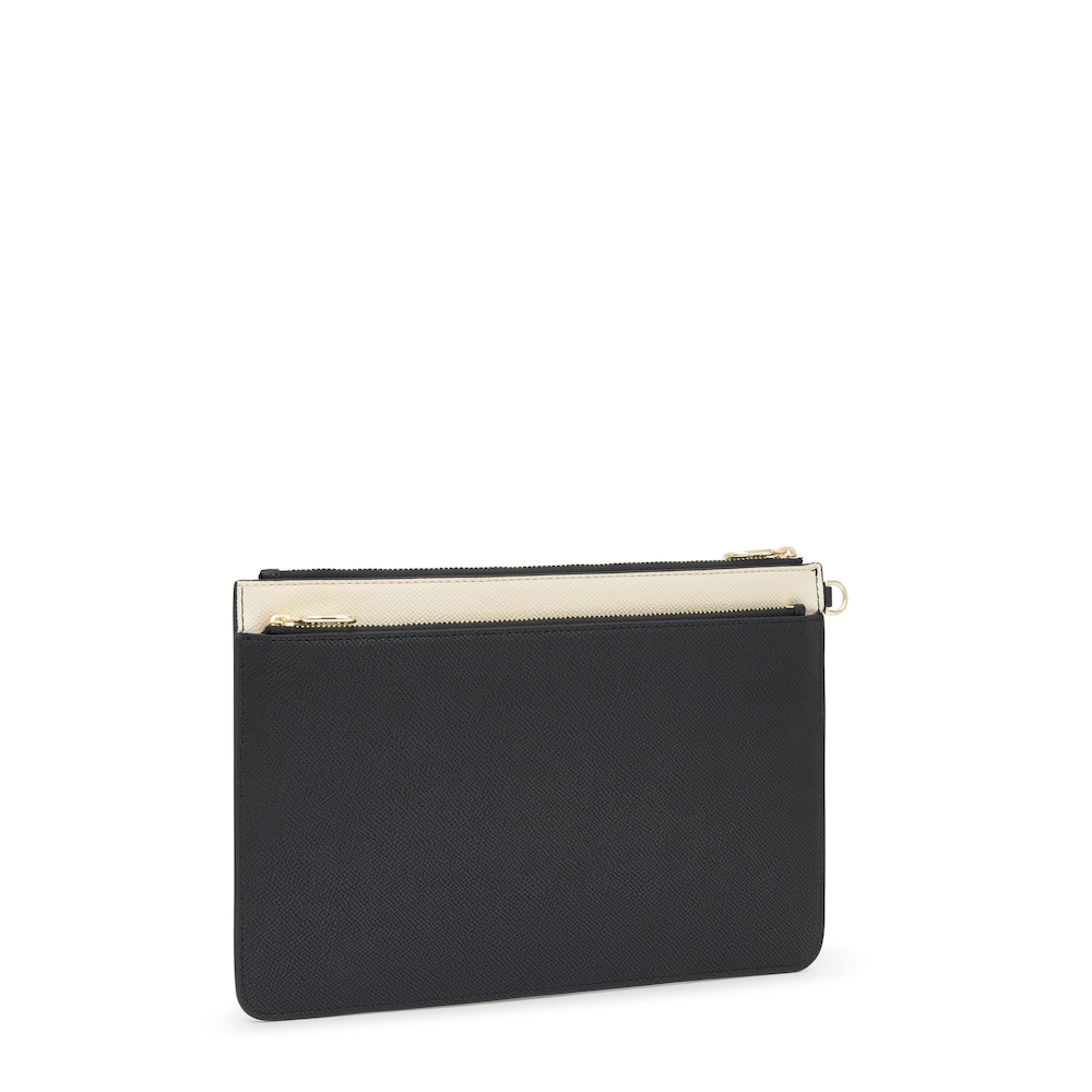 Black Audree Saffiano Clutch