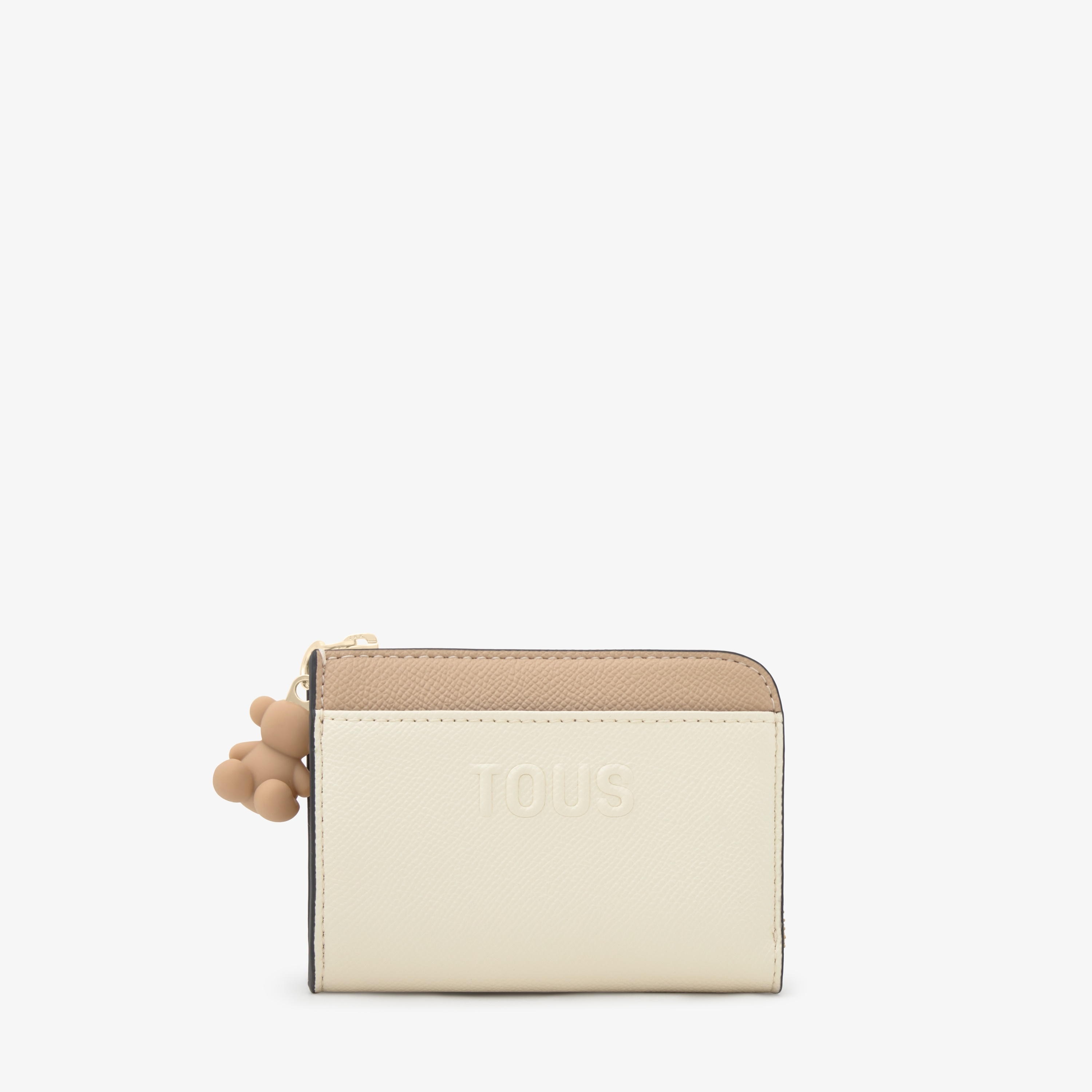 Large beige and sand-colored Change purse TOUS Audree Saffiano