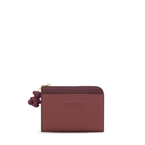 Large burgundy Change purse TOUS Audree Saffiano
