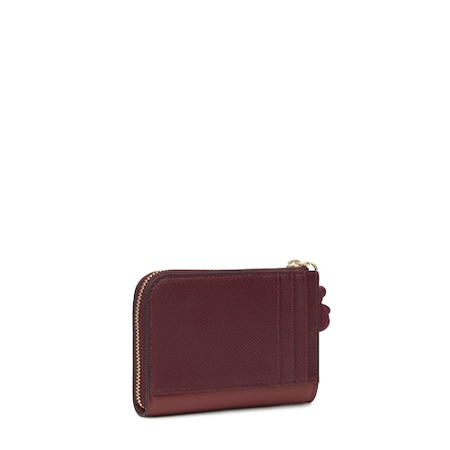 Large burgundy Change purse TOUS Audree Saffiano
