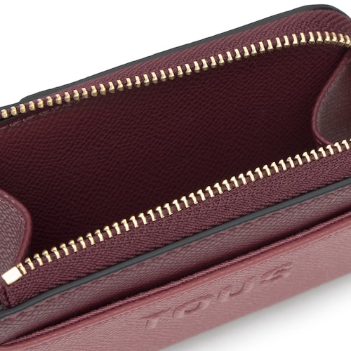 Large burgundy Change purse TOUS Audree Saffiano
