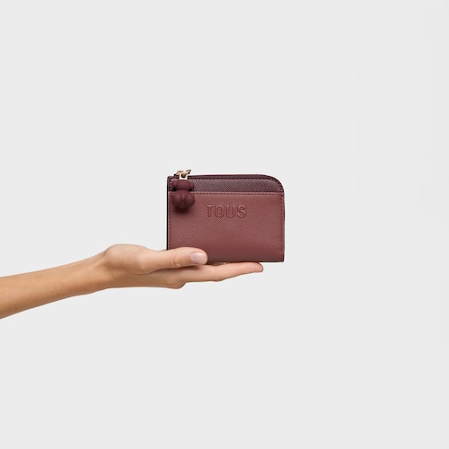 Large burgundy Change purse TOUS Audree Saffiano