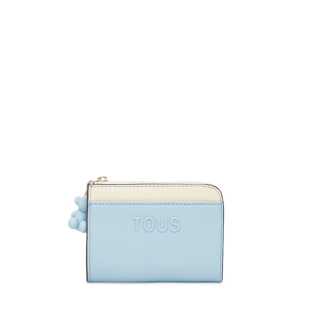 Large sky blue Change purse TOUS Audree Saffiano
