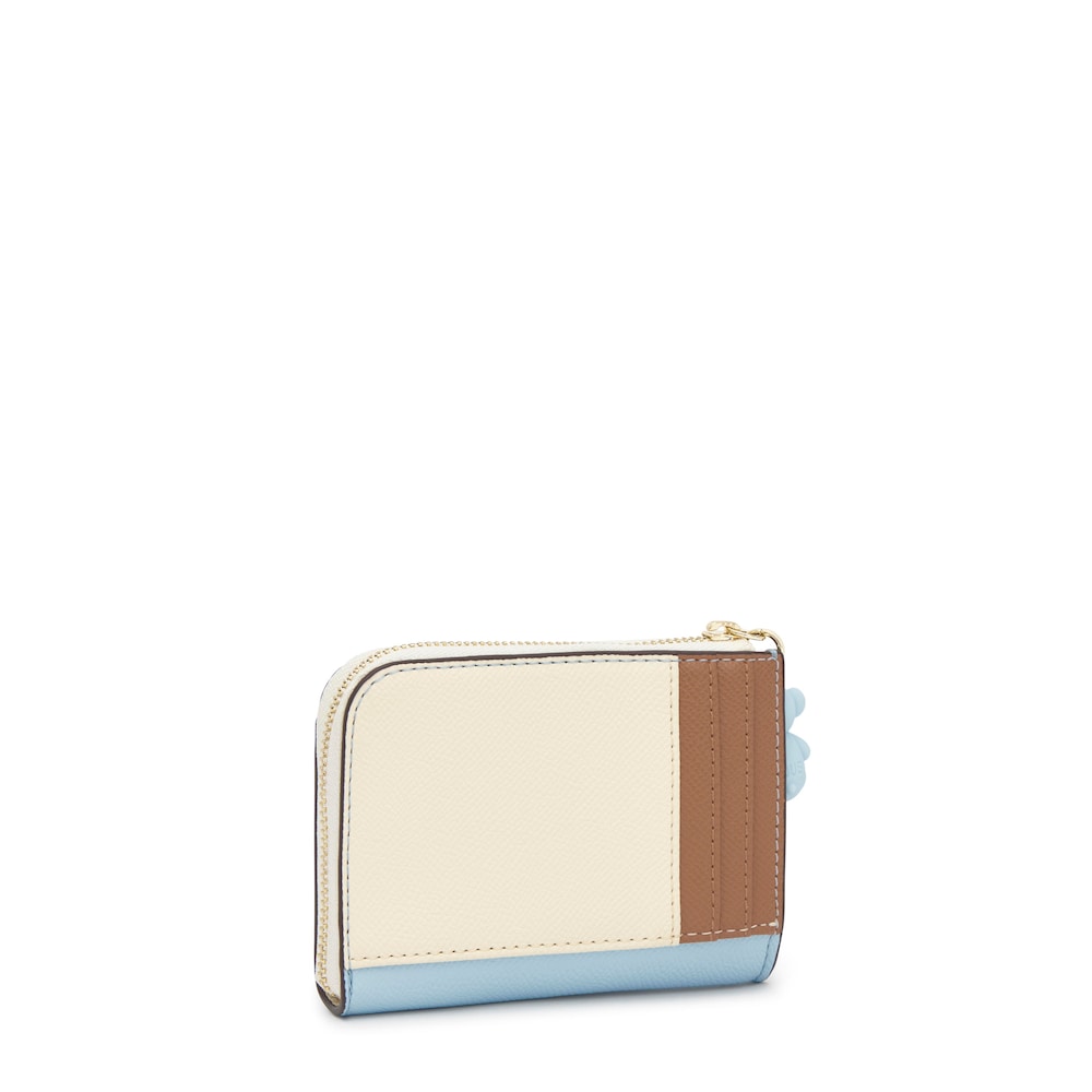 Large sky blue Change purse TOUS Audree Saffiano