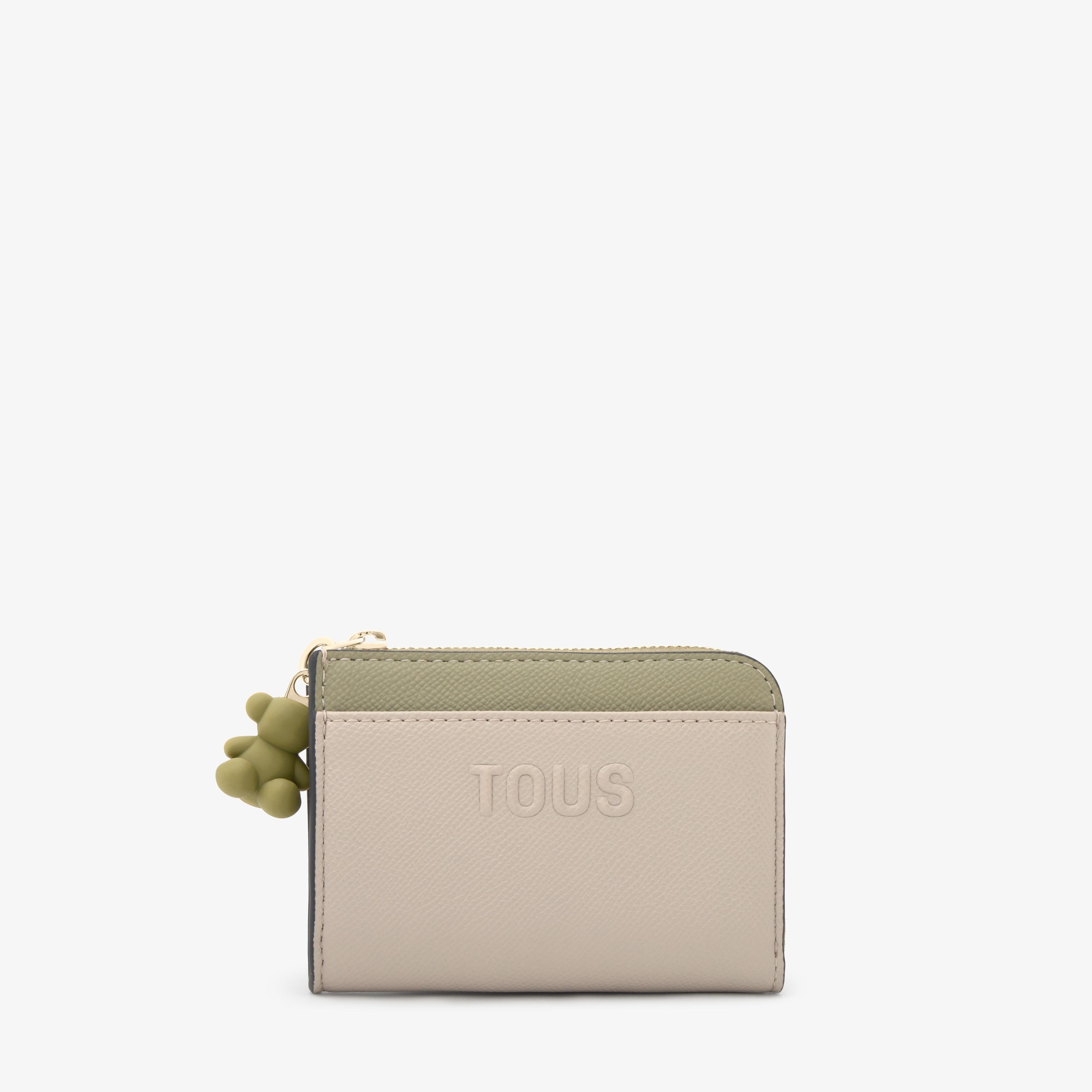 Large taupe and green Change purse TOUS Audree Saffiano | TOUS