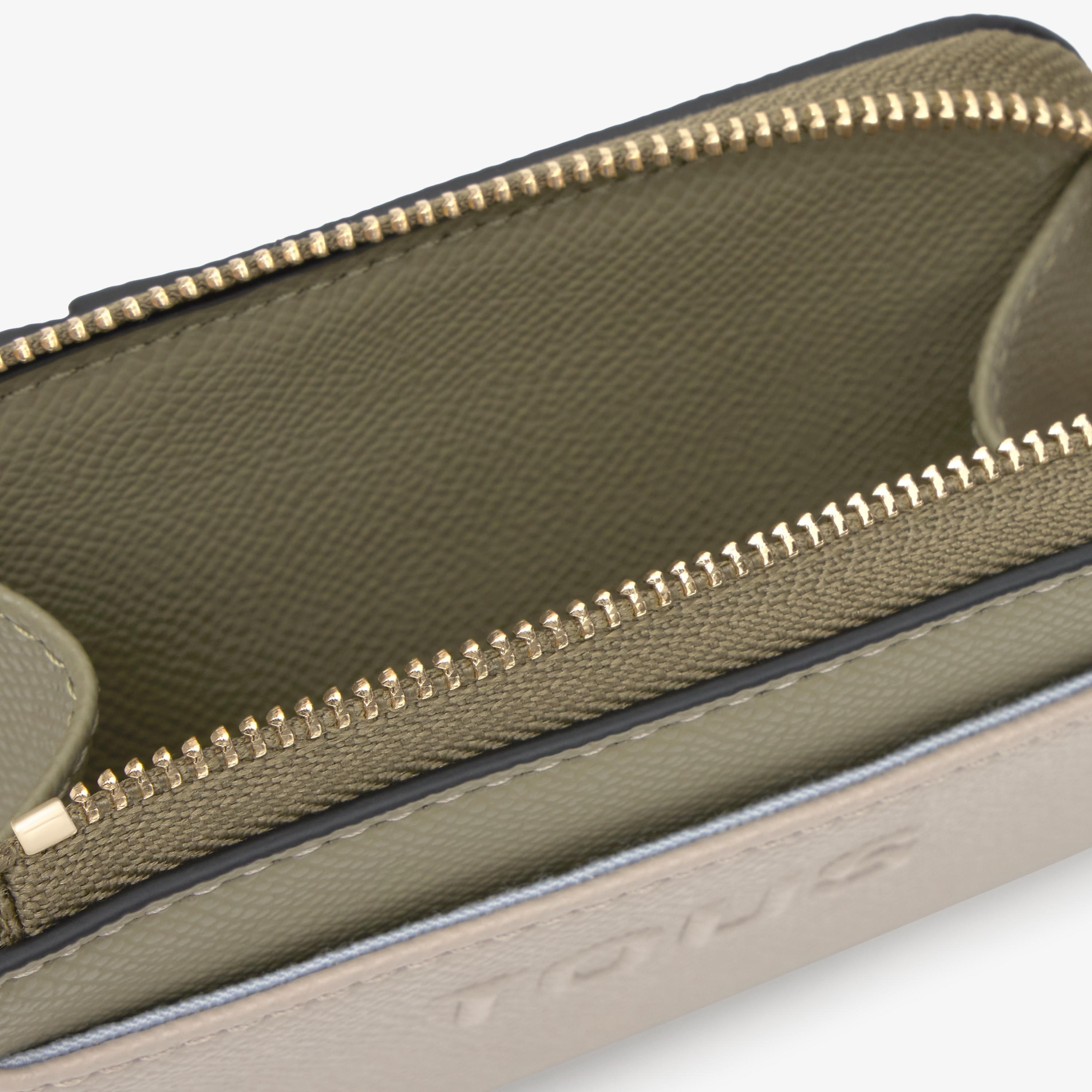Large taupe and green Change purse TOUS Audree Saffiano