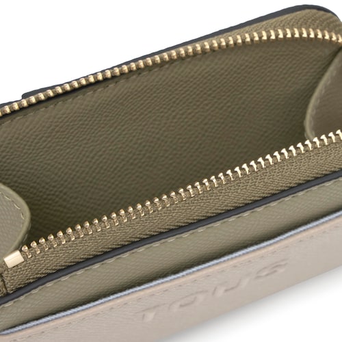 Monedero grande topo y verde Audree Saffiano