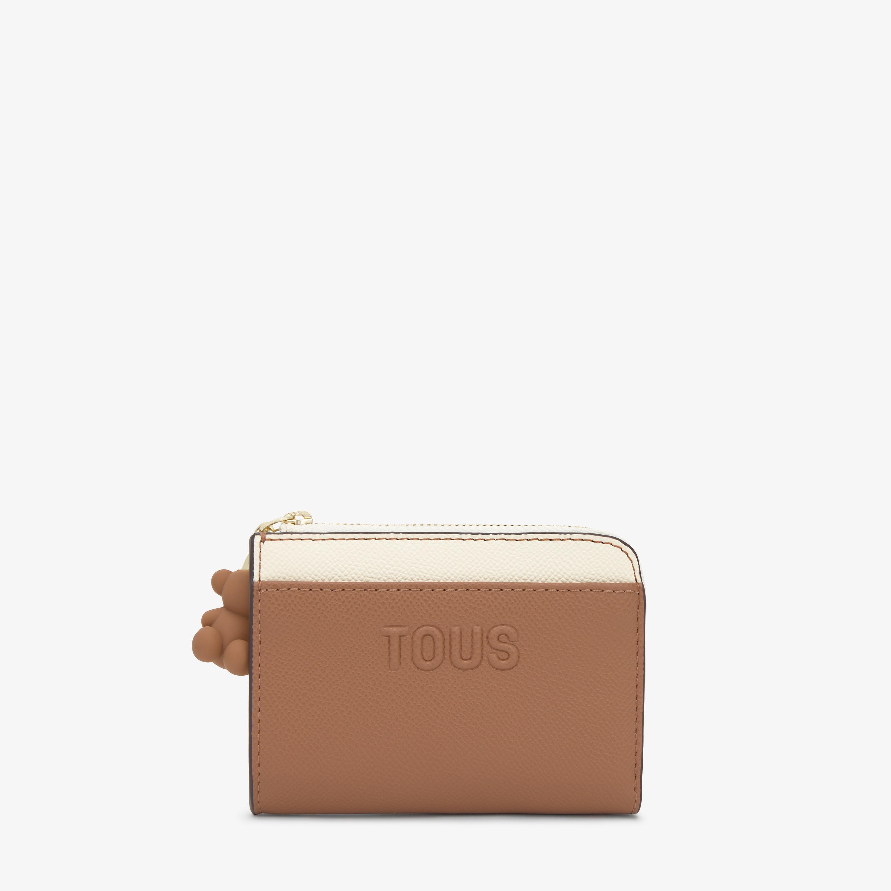 Large mocha-colored Change purse TOUS Audree Saffiano