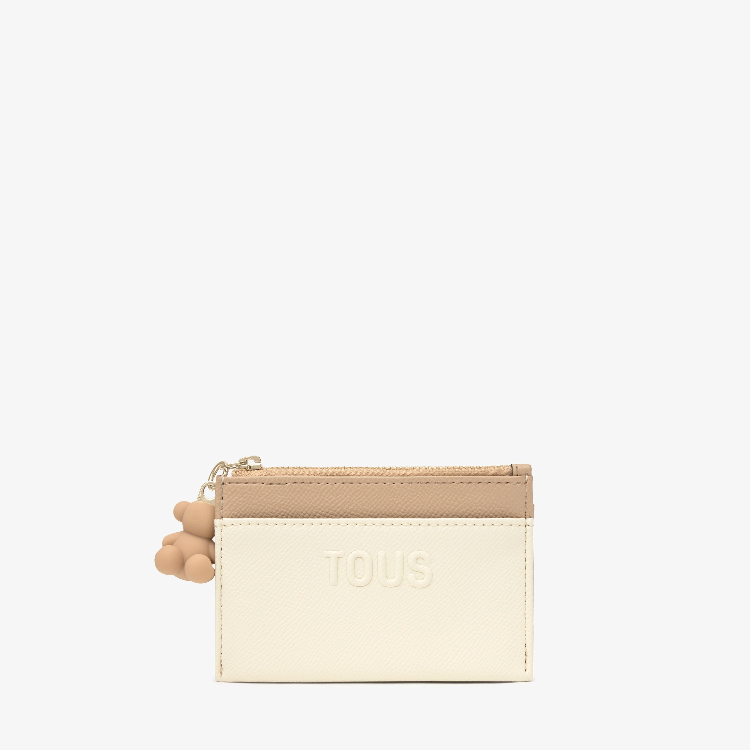 Beige and sand-colored Change purse-cardholder TOUS Audree Saffiano