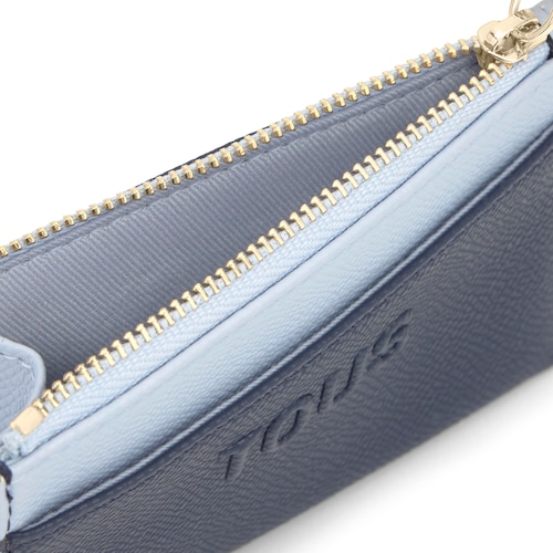 Monedero tarjetero azul marino Audree Saffiano