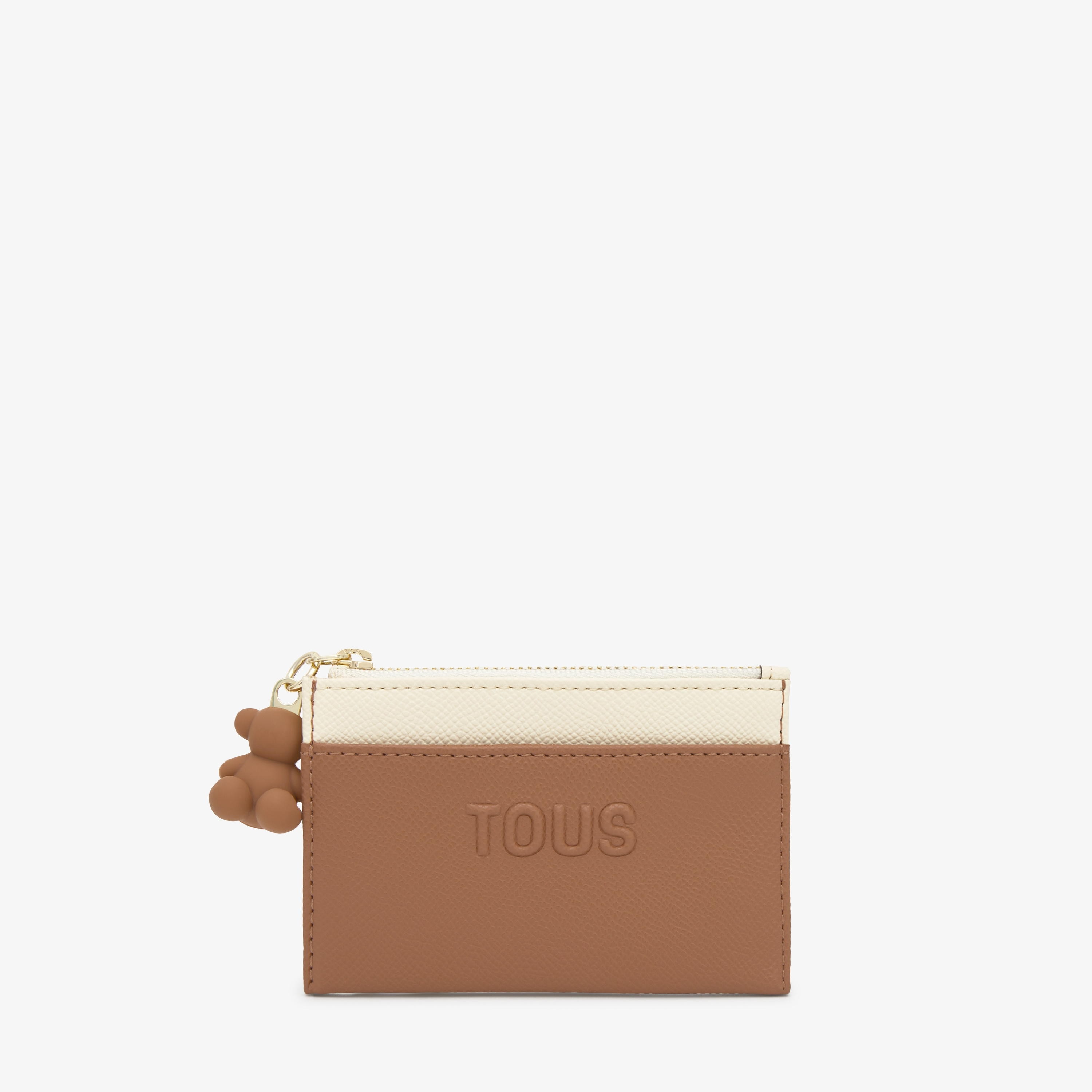 Mocha-colored Change purse-cardholder TOUS Audree Saffiano