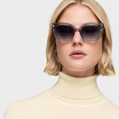 Gafas de sol en color gris Faceted Logo